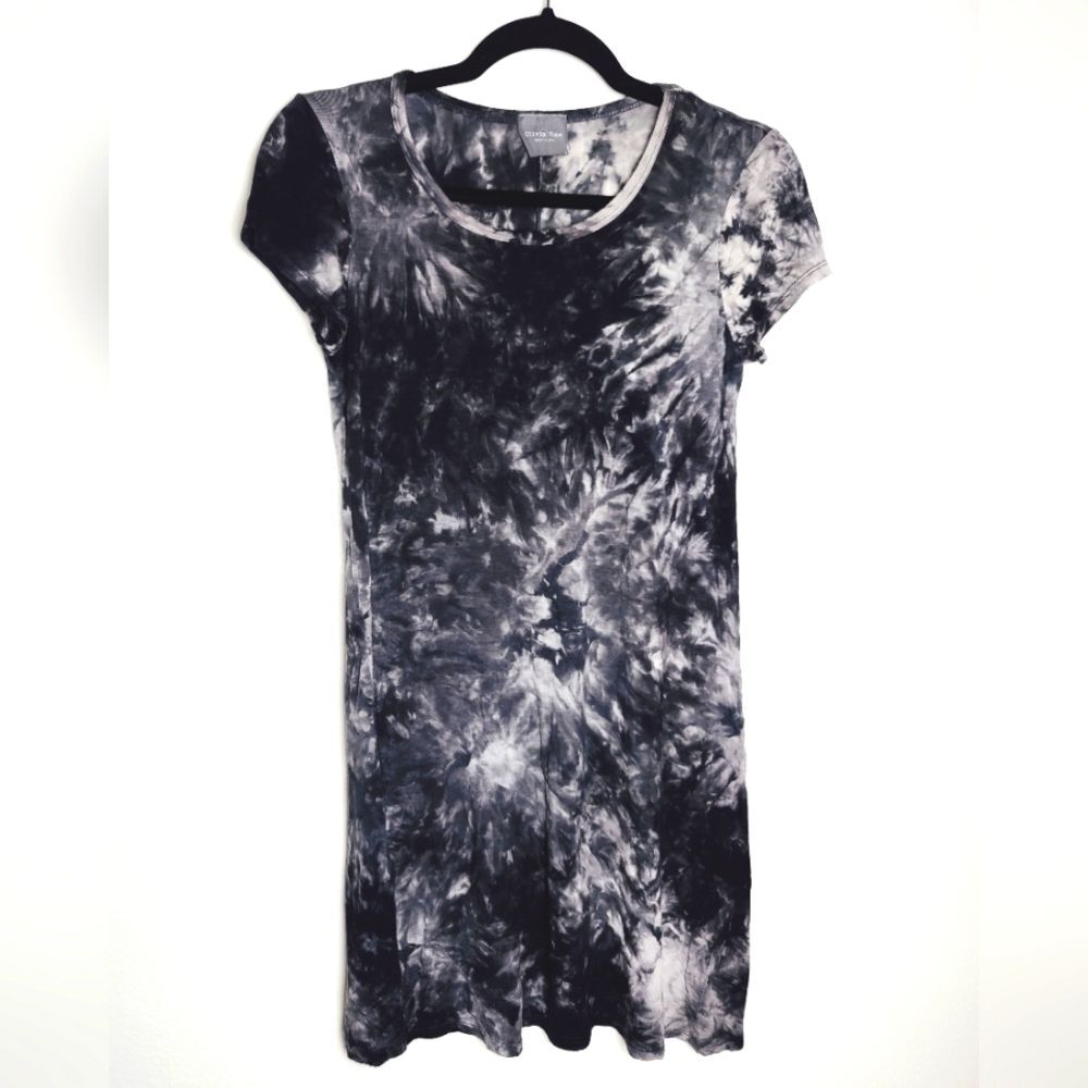Olivia Rae Grey/Black Tie Dye T-shirt Dress, Size S